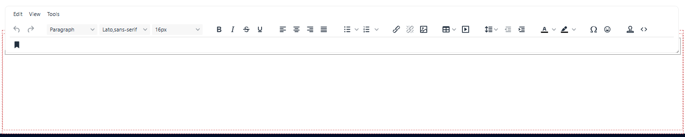 Un bloc de contenu HTML éditable rendu sur une page