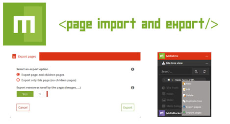 Import and export of pages!